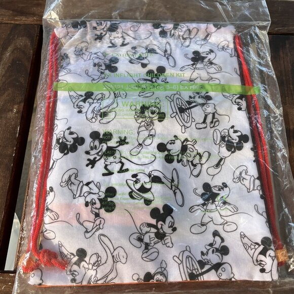 Cathay Pacific Disney 90 years of Mickey Drawstring Bag & Travel Document Holder - Picture 4 of 5